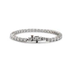 14K White Gold 3-Prong 6.86ct Diamond Tennis Bracelet