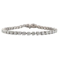 14K White Gold 3-Prong 6.86ct Diamond Tennis Bracelet
