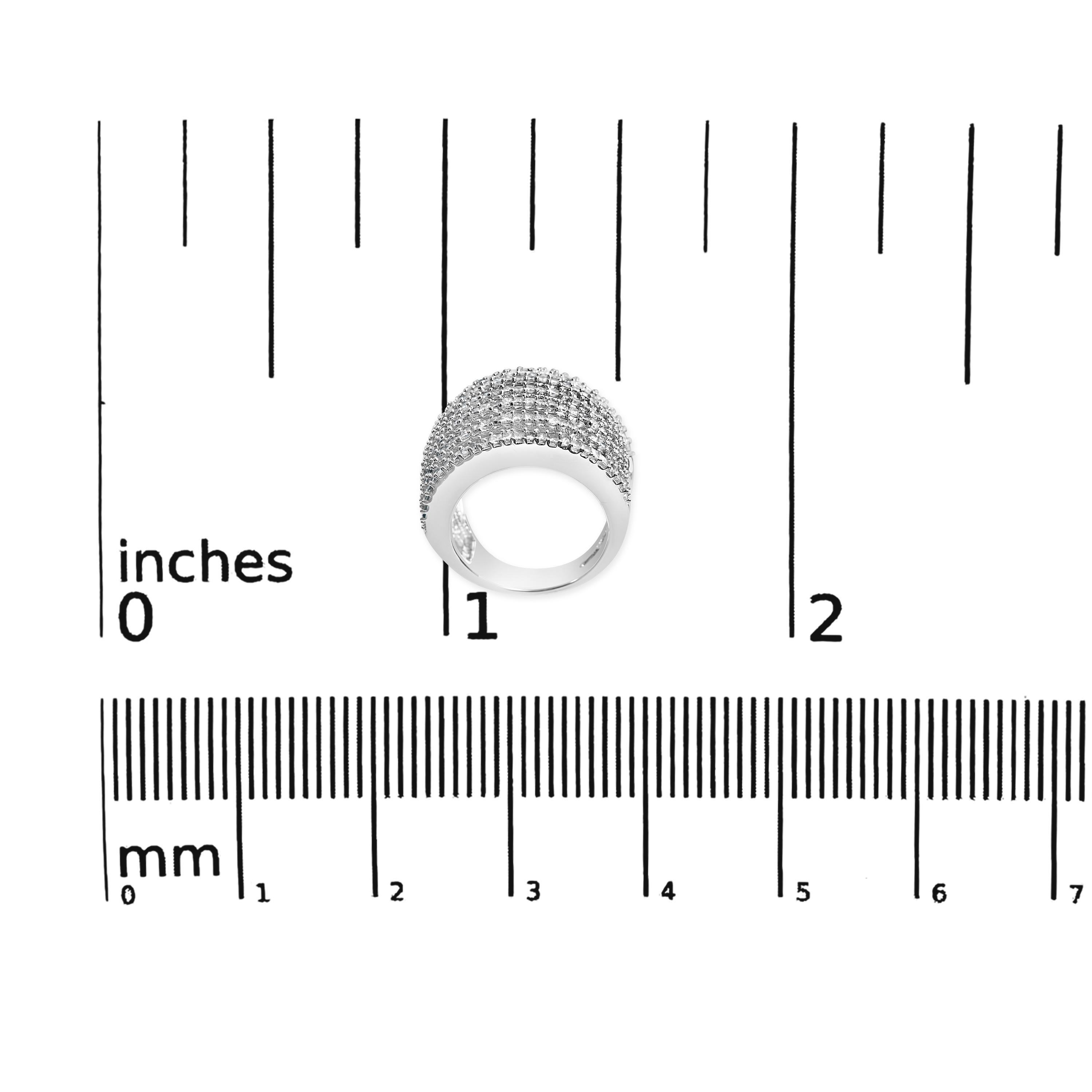 De las mujeres Anillo de oro blanco de 14 quilates de 3,0 qt con diamante natural talla princesa de 9 filas para cóctel en venta