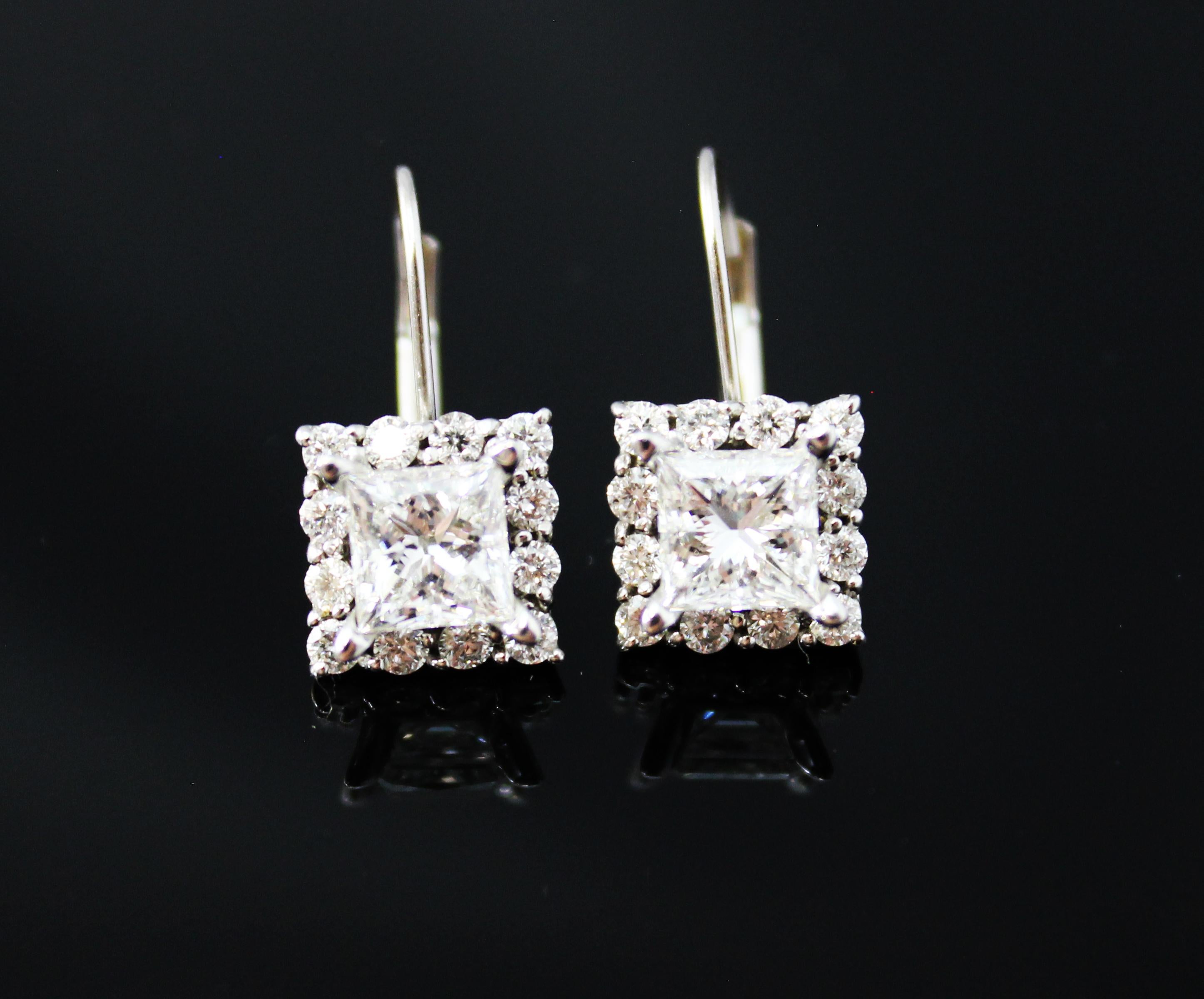 3 carat diamond drop earrings