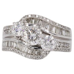 Bague en or blanc 14K avec diamant 3.08CTW