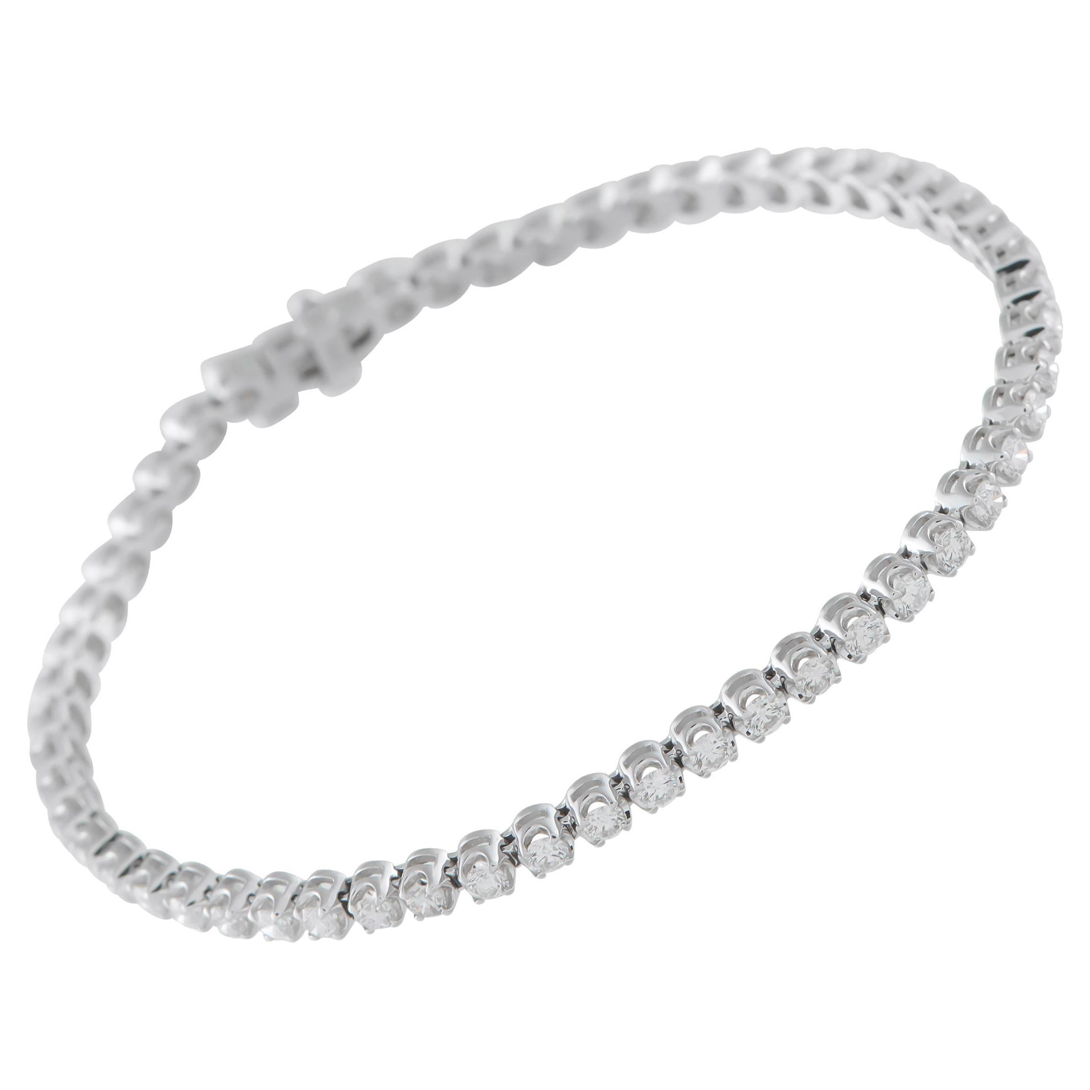 Pulsera de tenis de oro blanco de 14 quilates con 3,0 ct de diamantes MF21-111325