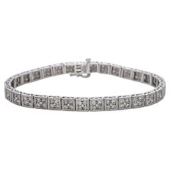 14k Weißgold 3,0tcw Diamant-Tennis-Armband