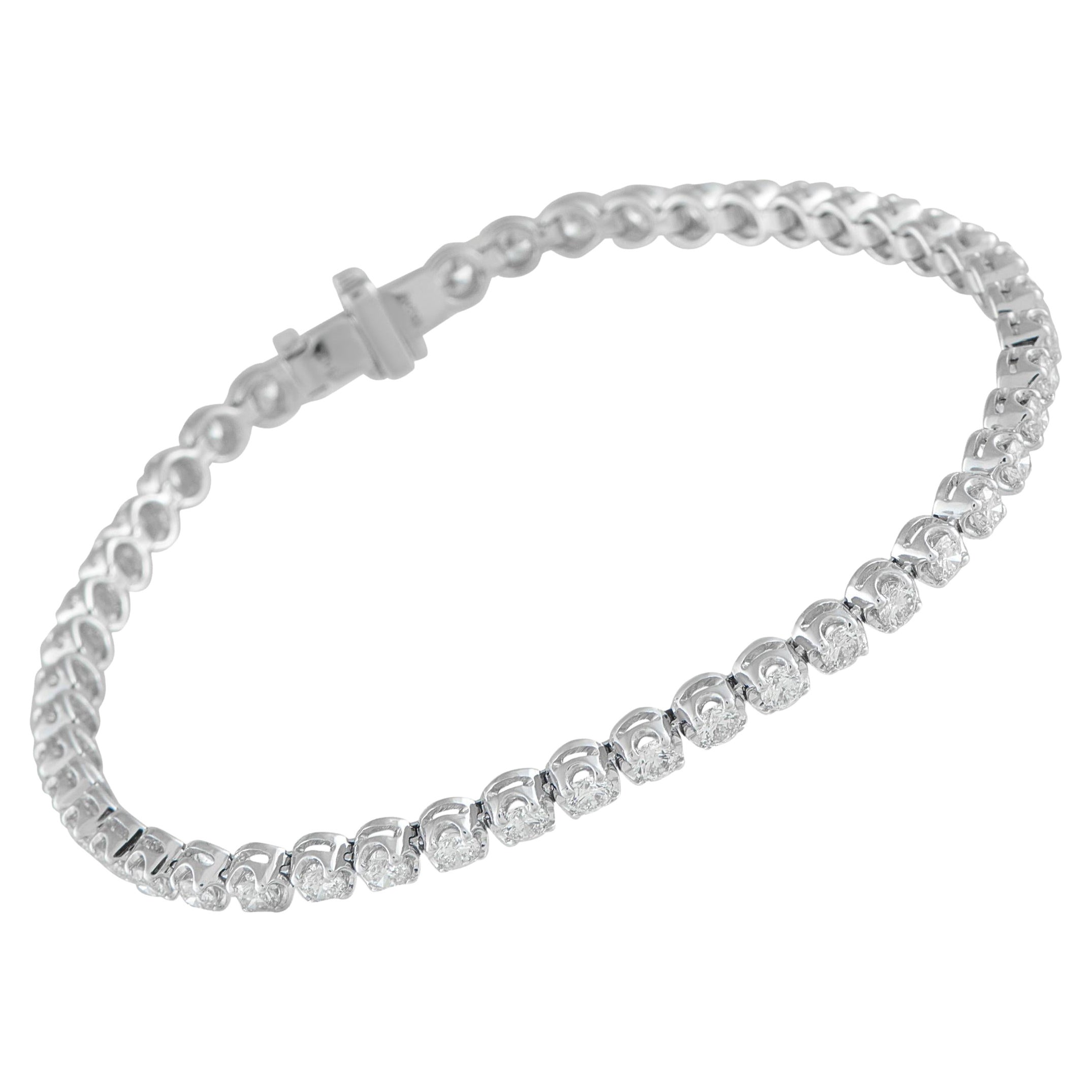 14K White Gold 3.20ct Diamond Bracelet MF23-111325