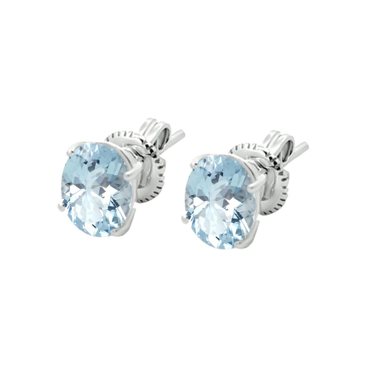The Perfect March Birthstone Jewelry Accessory Can Be Purchased As Earring For Women And Teen Girls.
The Earrings Are Diligently Designed In 14k White Gold With Fine Oval Cut 9x7mm Aquamarine Gemstone.
The Amazing Light Weight Yet Trendy Design Of