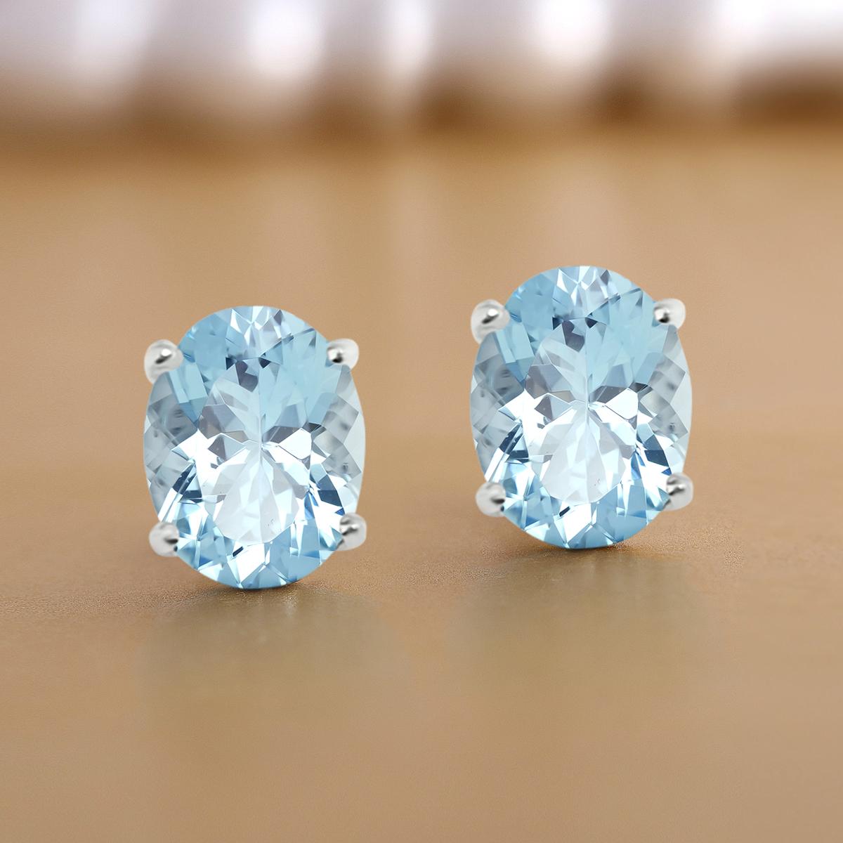 Modern 14k White Gold 3.21cts Aquamarine Earring, Style#TS1332AQE 21104/1 For Sale