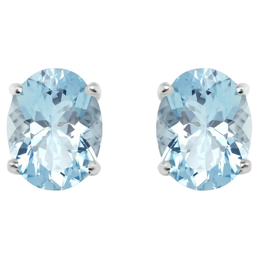 14k White Gold 3.21cts Aquamarine Earring, Style#TS1332AQE 21104/1 For Sale