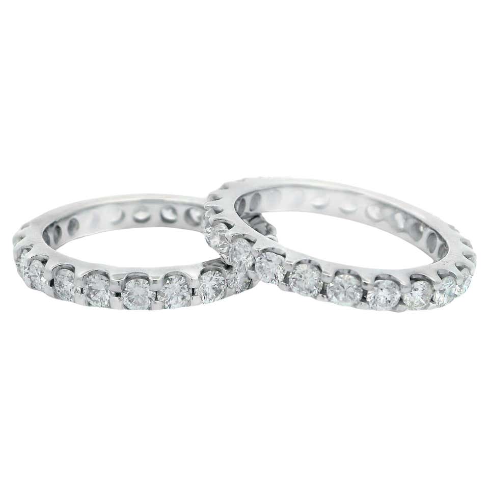 14k White Gold 0.85ctw Large Fiery White Diamond Wedding Classic Band ...