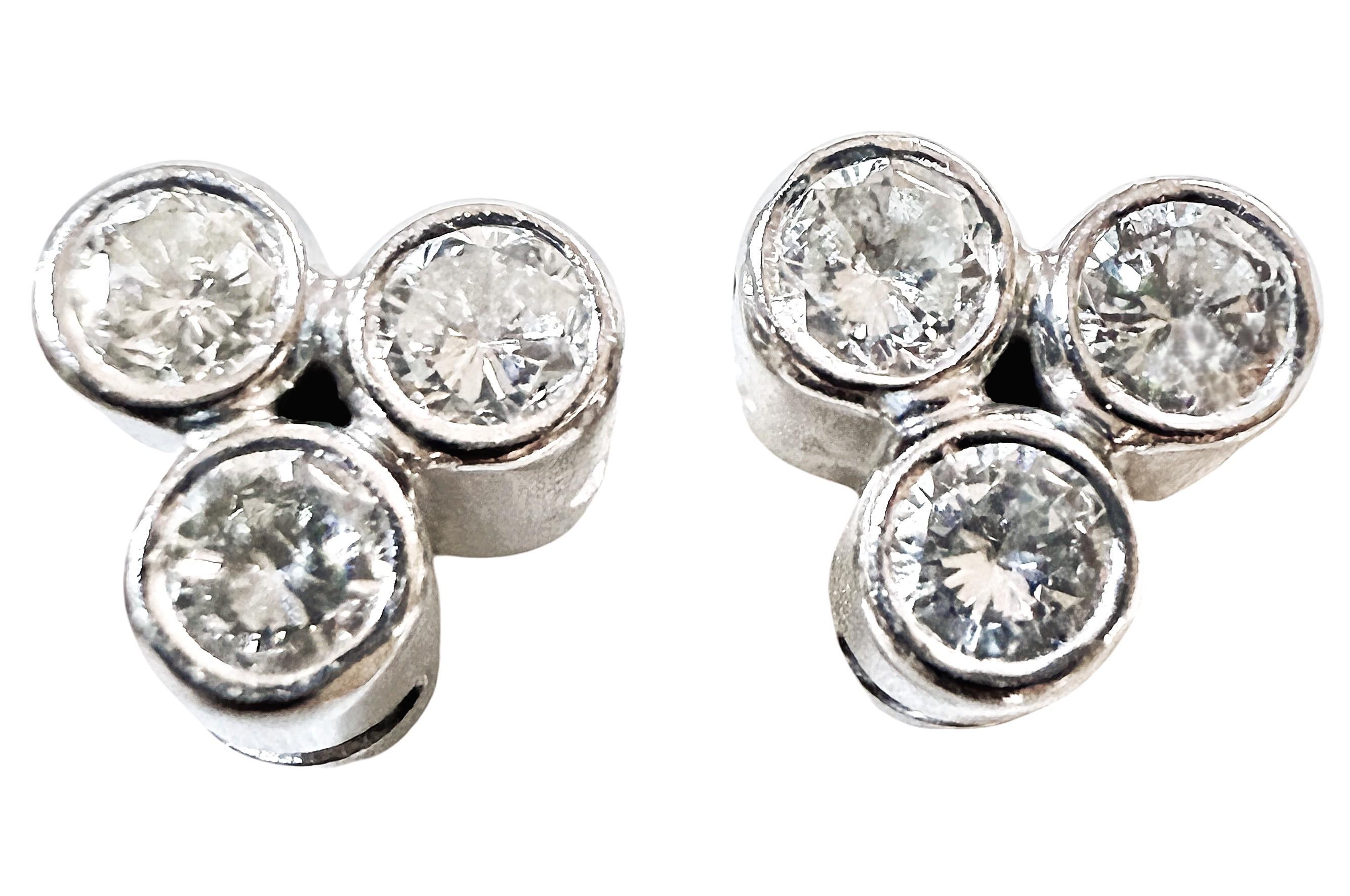 14k Weißgold .33 Karat Diamant-Ohrstecker nach Maß mit Bewertung 4