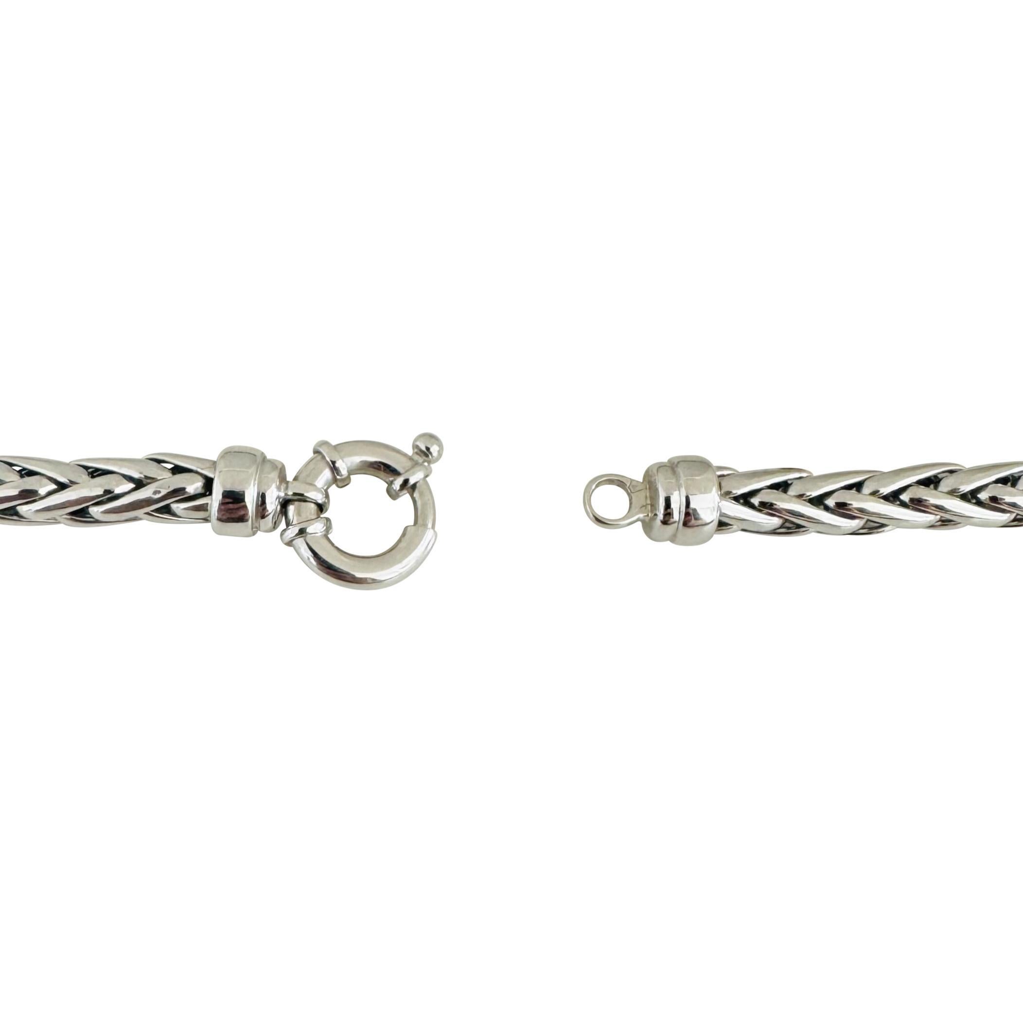 14k Weißgold 33.2g Damen Dicke 6mm Weizen-Gliederhalskette Italien 18