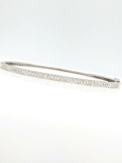 14 Karat White Gold .33 Carat Diamond Bracelet Bangle
