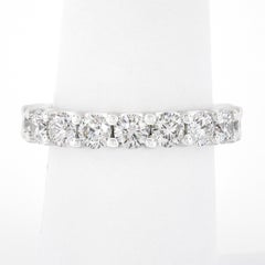14k White Gold 3.41ctw Shared Prong Set Round Diamond Eternity Wedding Band Ring