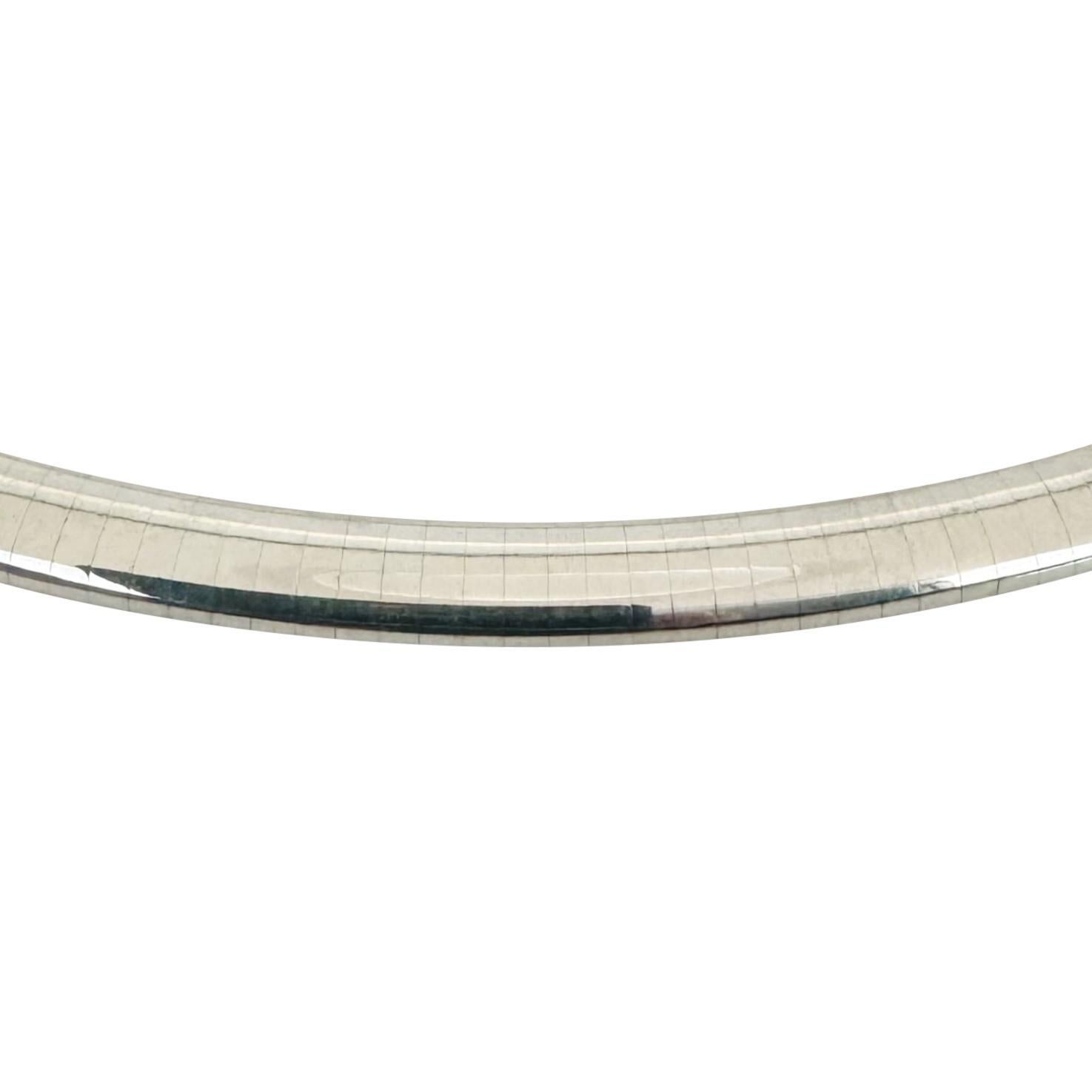 14k Weißgold 34.3g massive Damen 6mm Omega-Gliederhalskette 18
