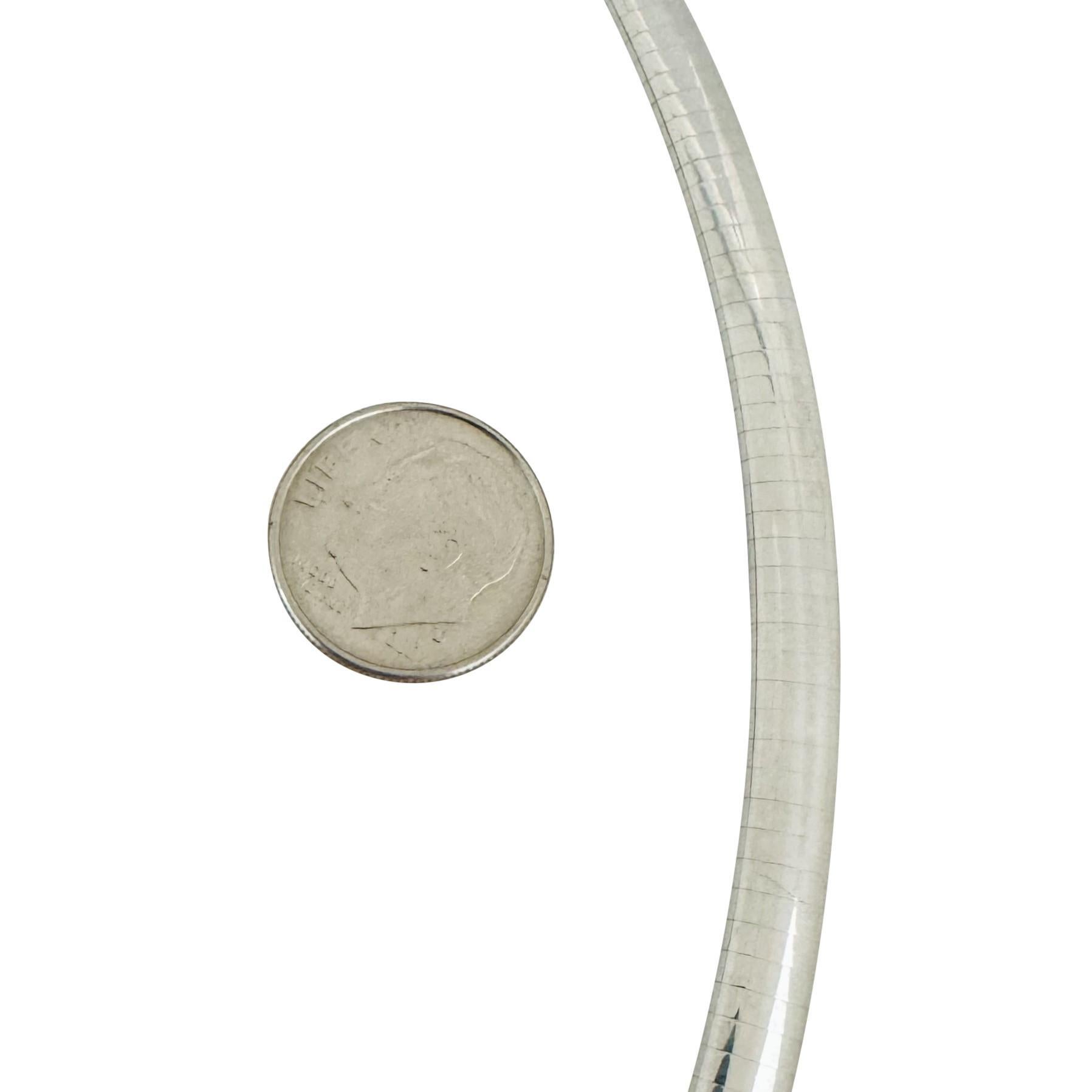 14k Weißgold 34.3g massive Damen 6mm Omega-Gliederhalskette 18