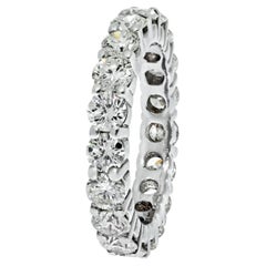 Bracelet d'éternité en or blanc 14 carats avec diamants taille ronde de 3,50 carats