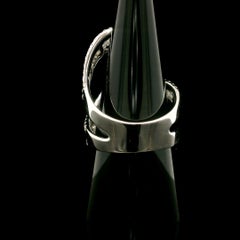 14k White Gold 3.50ctw Fiery Diamond Large Long Open Work Statement Wrap Ring