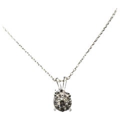 14 Karat Weißgold Solitär-Halskette mit 0,35 Karat Diamant