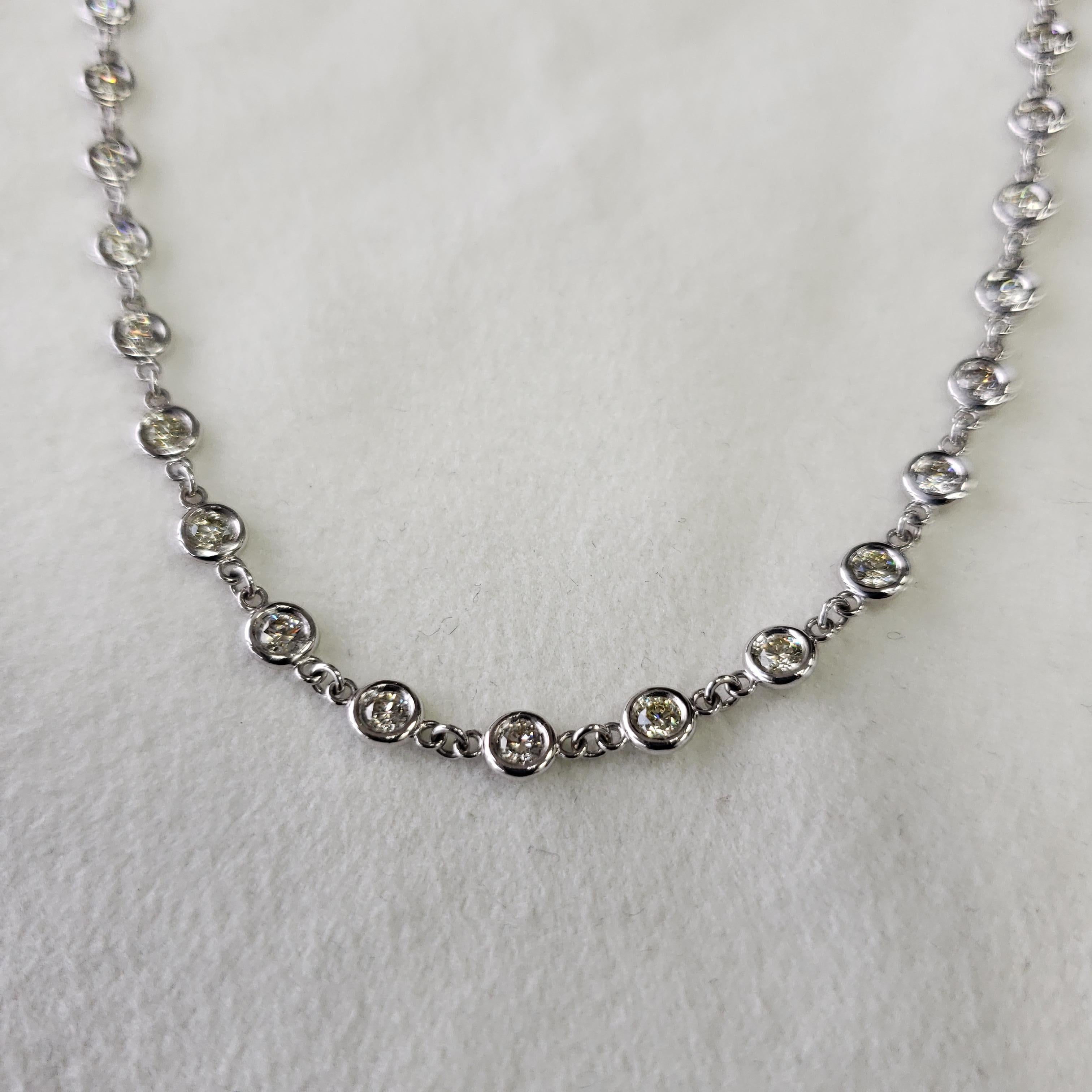 14k Weißgold 3,60 Karat Diamanten by the Yard Halskette 18