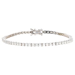 14K White Gold 3.67 Carat Total Weight Round Brilliant Diamond Tennis Bracelet