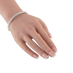 14K White Gold 3.75ct Diamond Pave Bangle Bracelet MF16-111325