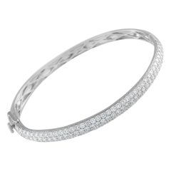 14K White Gold 3.75ct Diamond Pave Bangle Bracelet MF16-111325