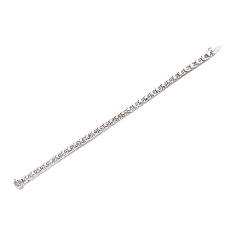 Pulsera de tenis de oro blanco de 14 quilates con diamantes redondos brillantes H SI1 de 3,75 ct 7