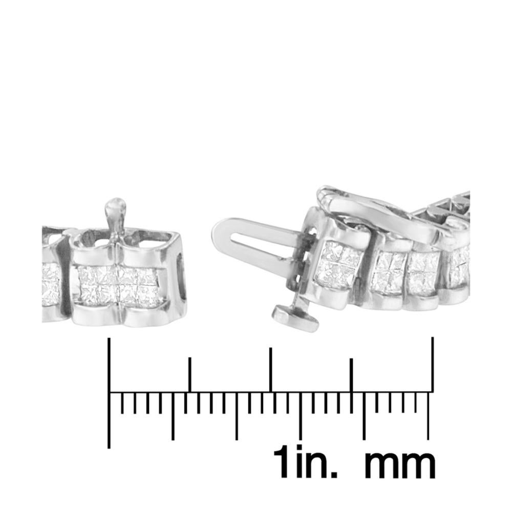 Or blanc 14K 3ct. Bracelet en diamant TDW taille princesse 'H-I, SI2-I1' (en anglais) Neuf - En vente à New York, NY