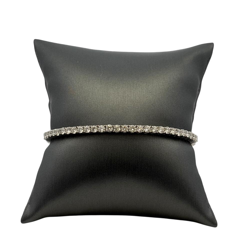 14k Weißgold 3ctw natürlichen runden Diamant-Armreif im Angebot 6