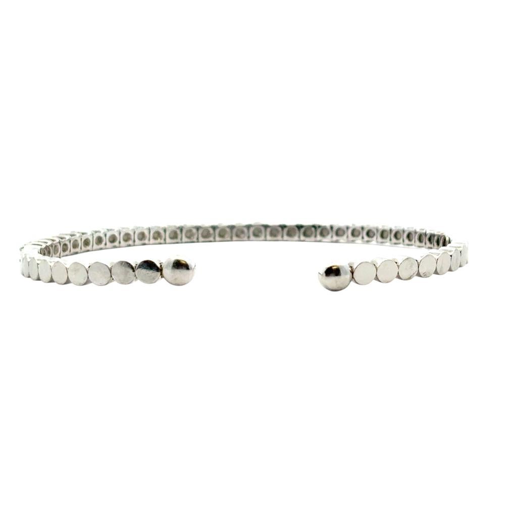 14k Weißgold 3ctw natürlichen runden Diamant-Armreif Damen im Angebot