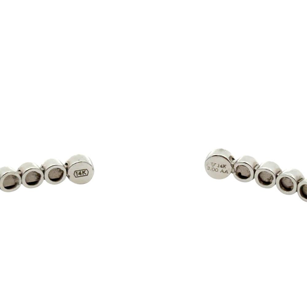 14k Weißgold 3ctw natürlichen runden Diamant-Armreif im Angebot 3