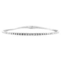 Bracelet tennis à 4 griffes en or blanc 14 carats avec diamants 1,57 carat