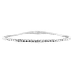 Pulsera de tenis de oro blanco de 14 quilates con 4 puntas y 1,57 quilates de diamantes