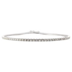 14K White Gold 4-Prong 2.51ct Diamond Tennis Bracelet