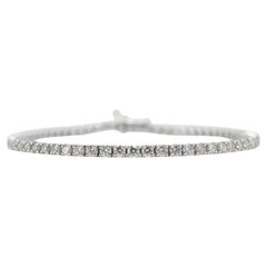 14K White Gold 4-Prong 4.38ct Diamond Tennis Bracelet