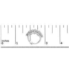 14K White Gold 4.0 Cttw Diamond Multi Row Scatter Band Ring