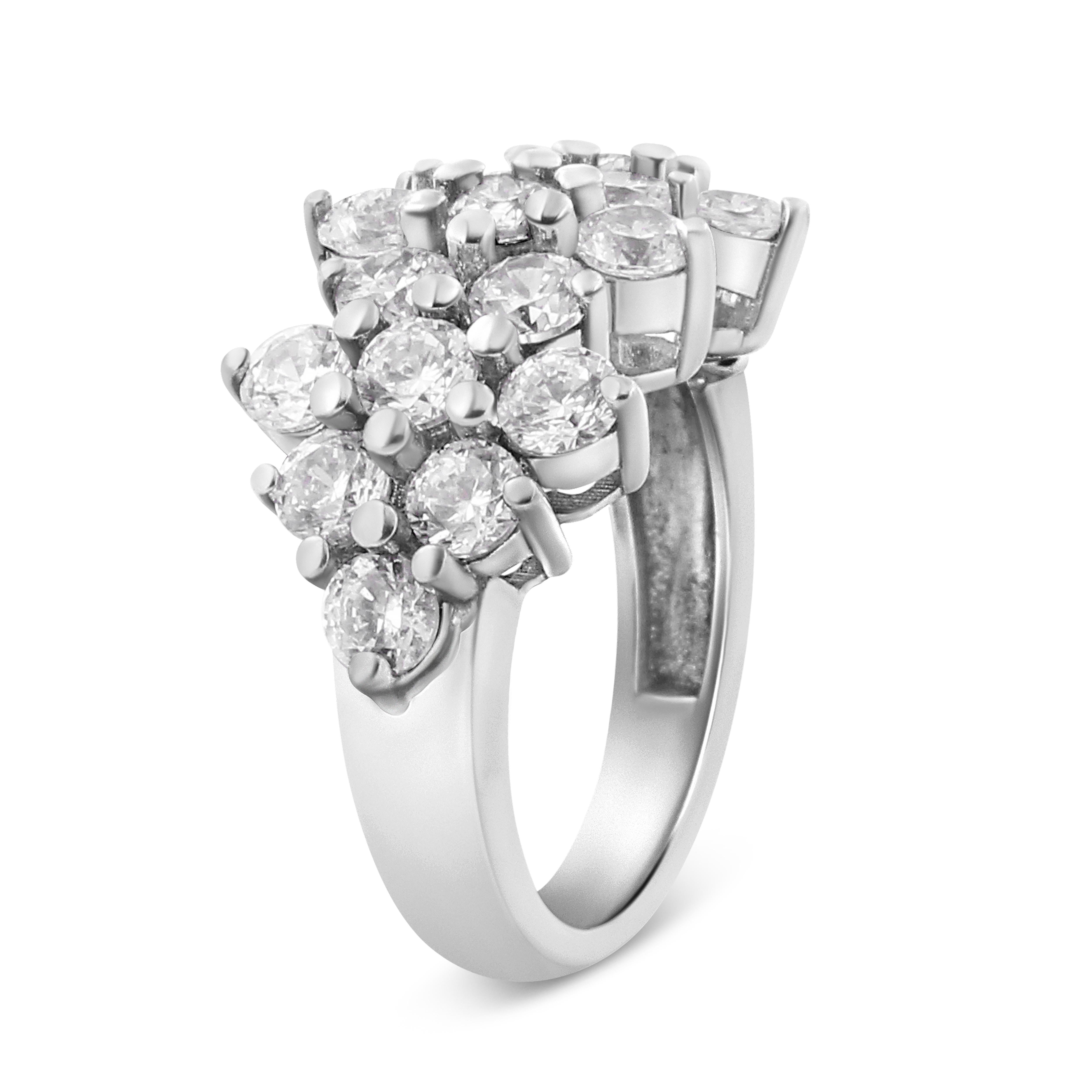in vendita:  Anello a fascia con più file di diamanti in oro bianco 14 carati da 4,0 ct. 3
