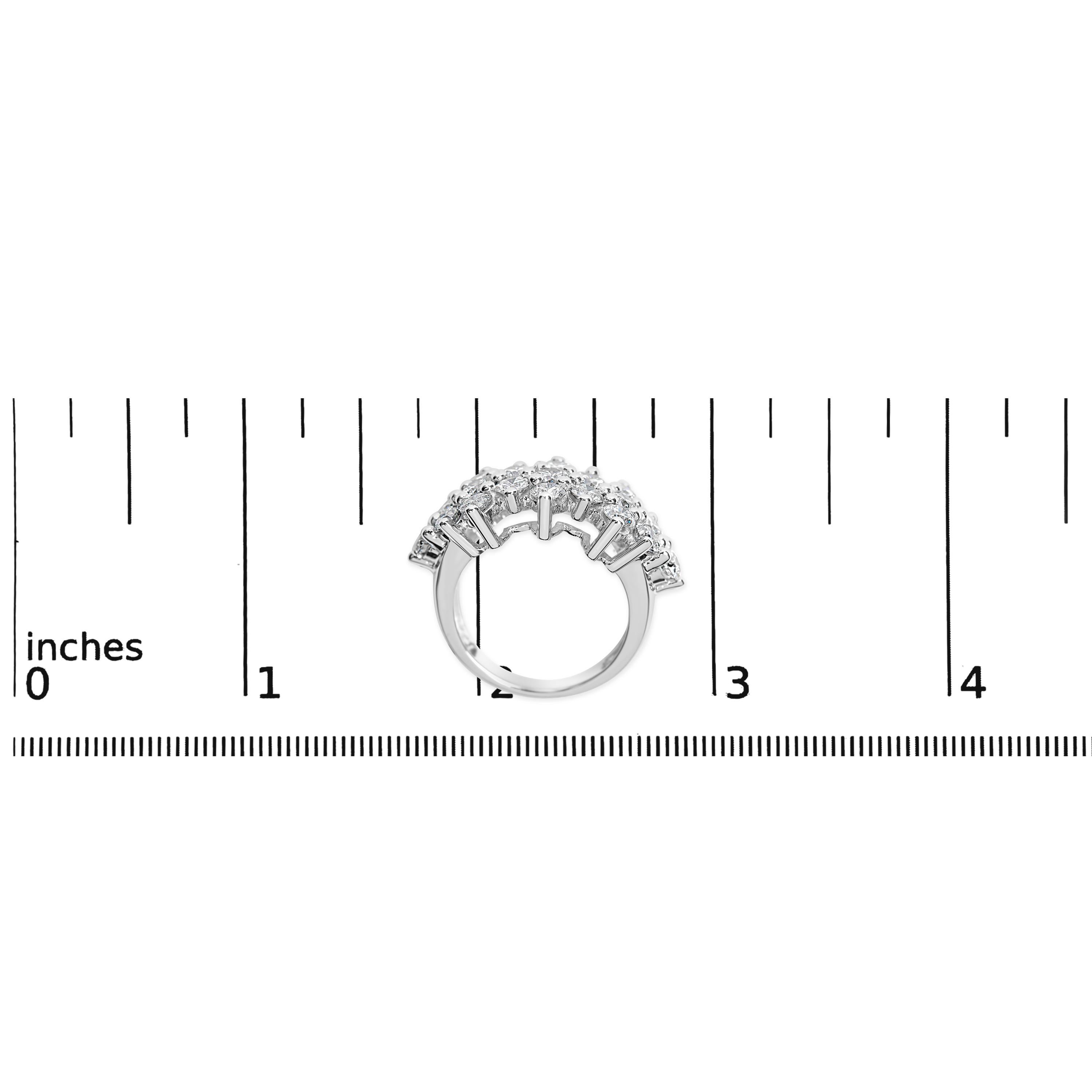 in vendita:  Anello a fascia con più file di diamanti in oro bianco 14 carati da 4,0 ct. 4