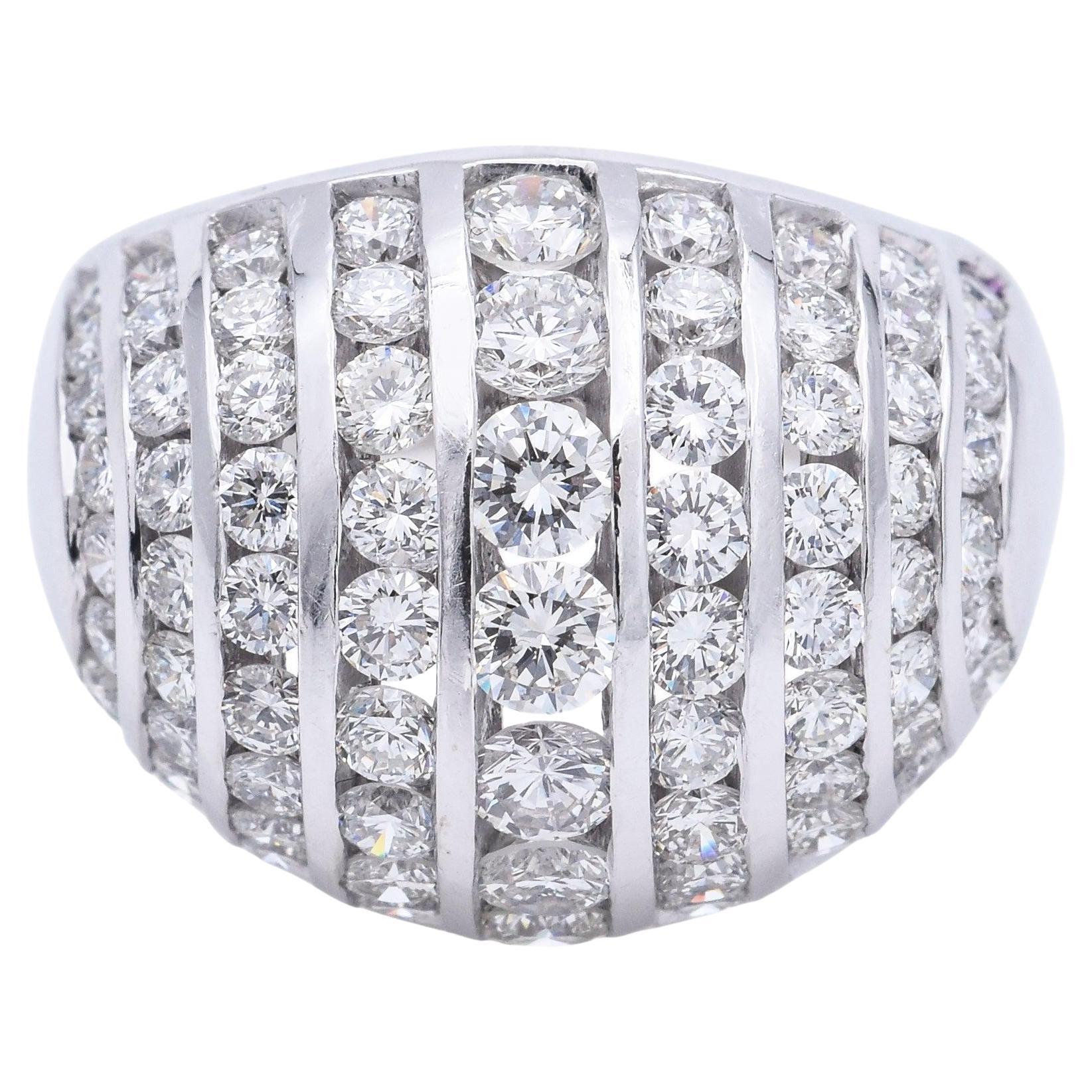 Anello con cupola di diamanti in oro bianco 14K 4,01 TCW