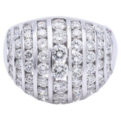 Anello con cupola di diamanti in oro bianco 14K 4,01 TCW