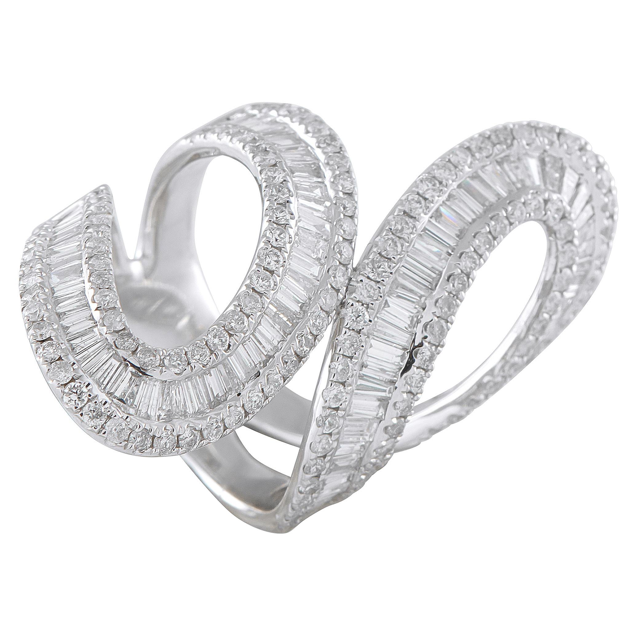 14K Weißgold 4,0ct Diamant Ring MF02-112425