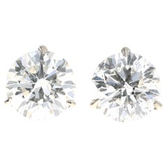 Clous de Martini en or blanc 14 carats avec diamants ronds brillants d'un poids total de 4,21 carats