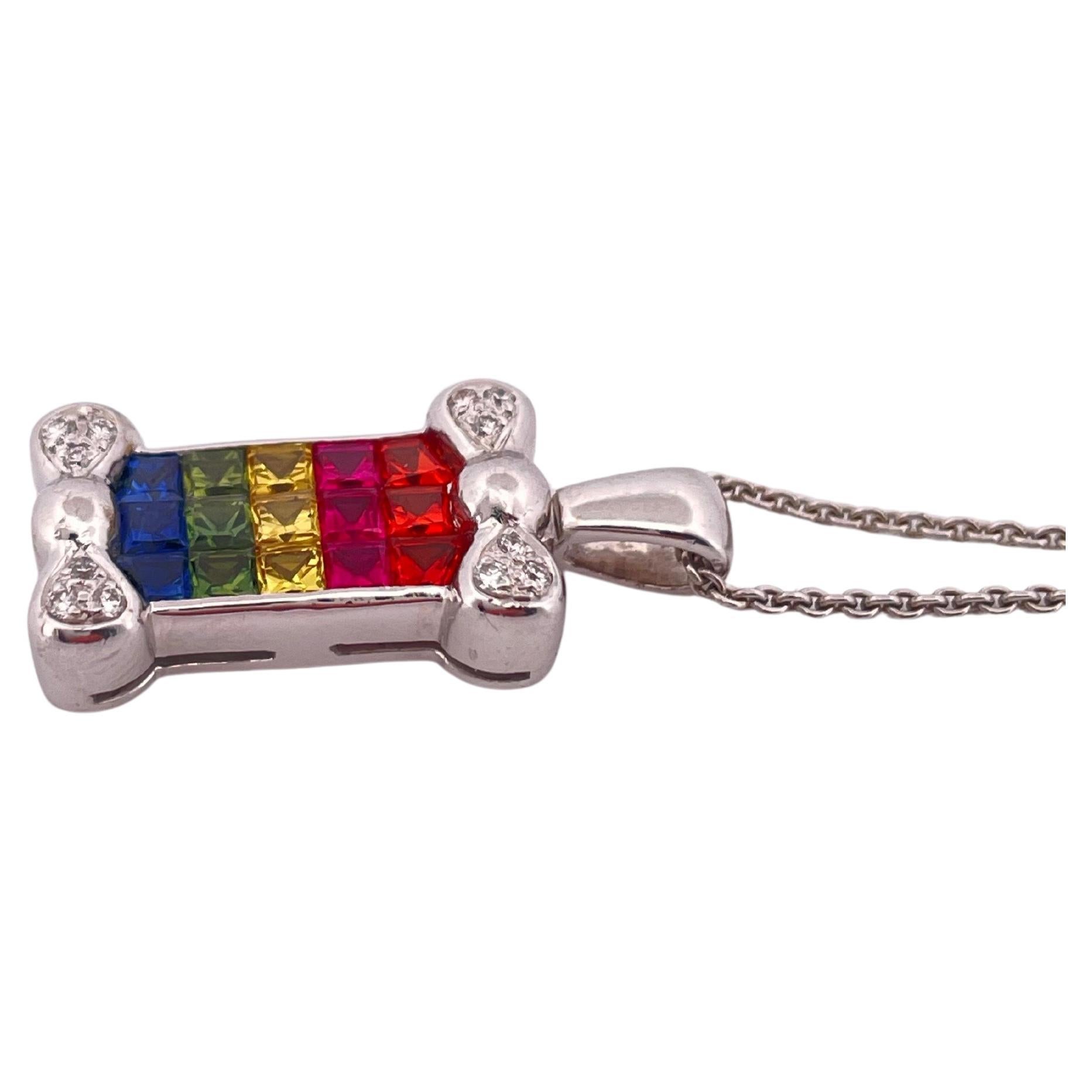 14k Weißgold 4,32ctw & 0,15ctw Diamant-Anhänger (Zeitgenössisch) im Angebot
