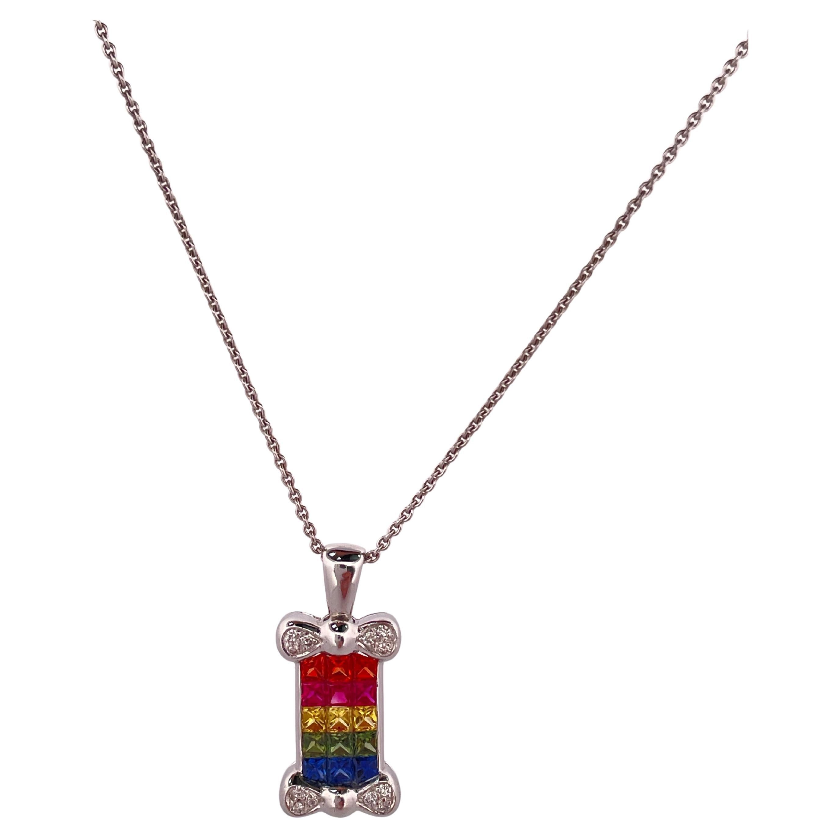14k Weißgold 4,32ctw & 0,15ctw Diamant-Anhänger