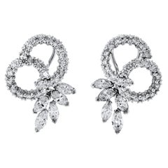 Orecchini con diamanti in oro bianco 14K 4,50cttw