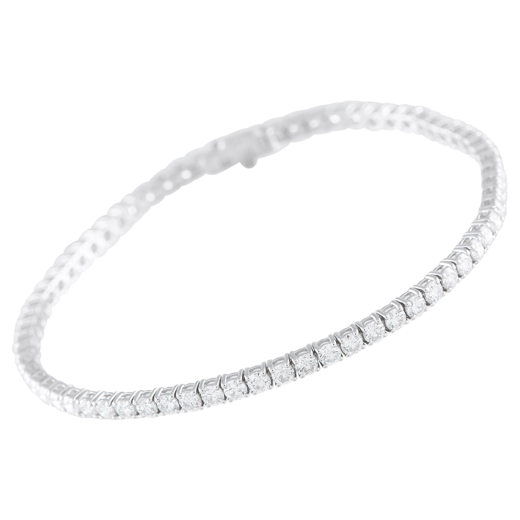 Pulsera Tenis Oro Blanco 14K 4.58ct Diamantes