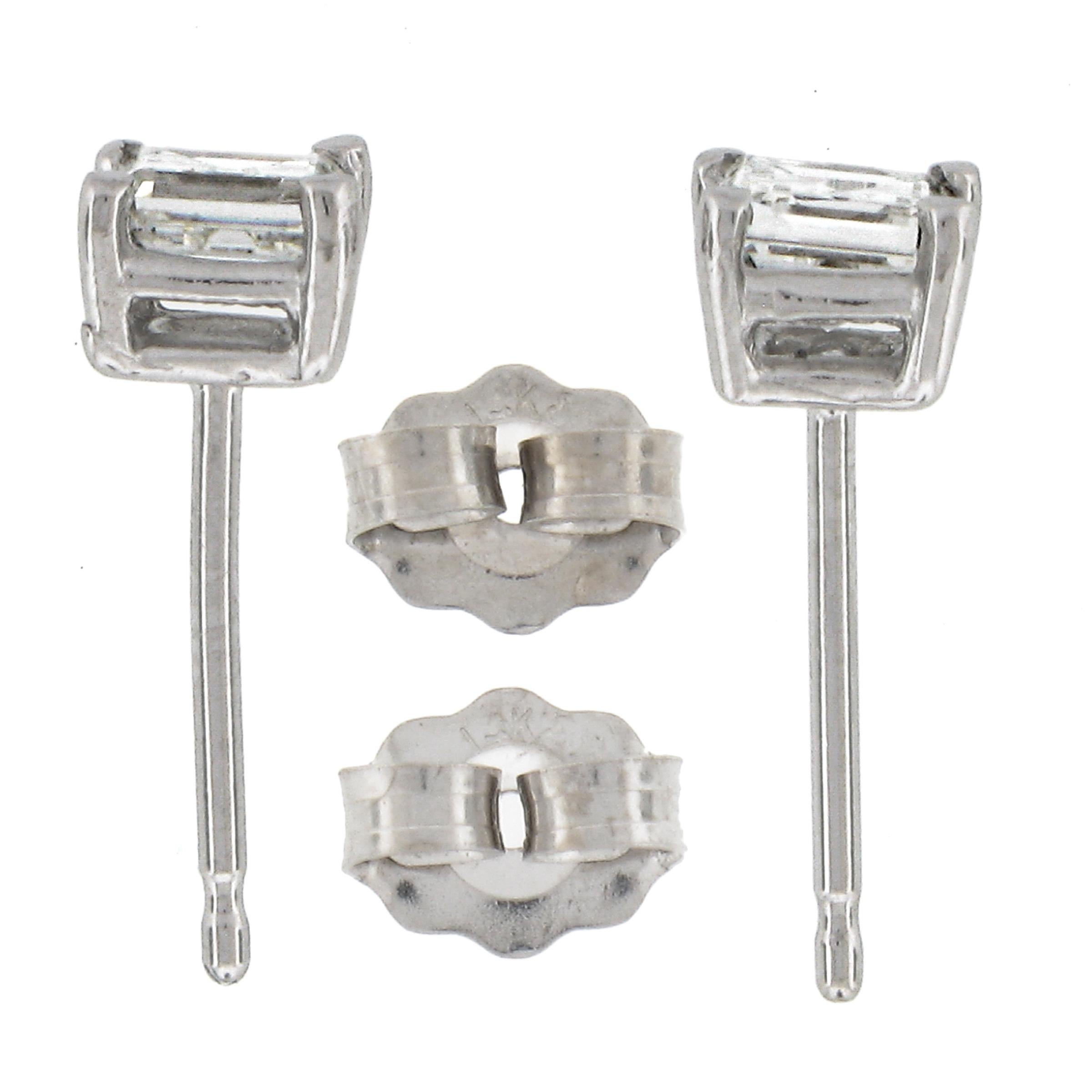 i color diamond 14kt white gold stud earrings