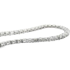 14k White Gold 47.52ctw Natural Round Brilliant Diamond Tennis Necklace 22"