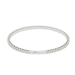 14k White Gold 4.75ctw Natural Diamond Tennis Stretch Style Bangle Bracelet