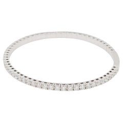 Bracelet jonc tennis extensible en or blanc 14 carats avec diamants naturels de 4,75 carats