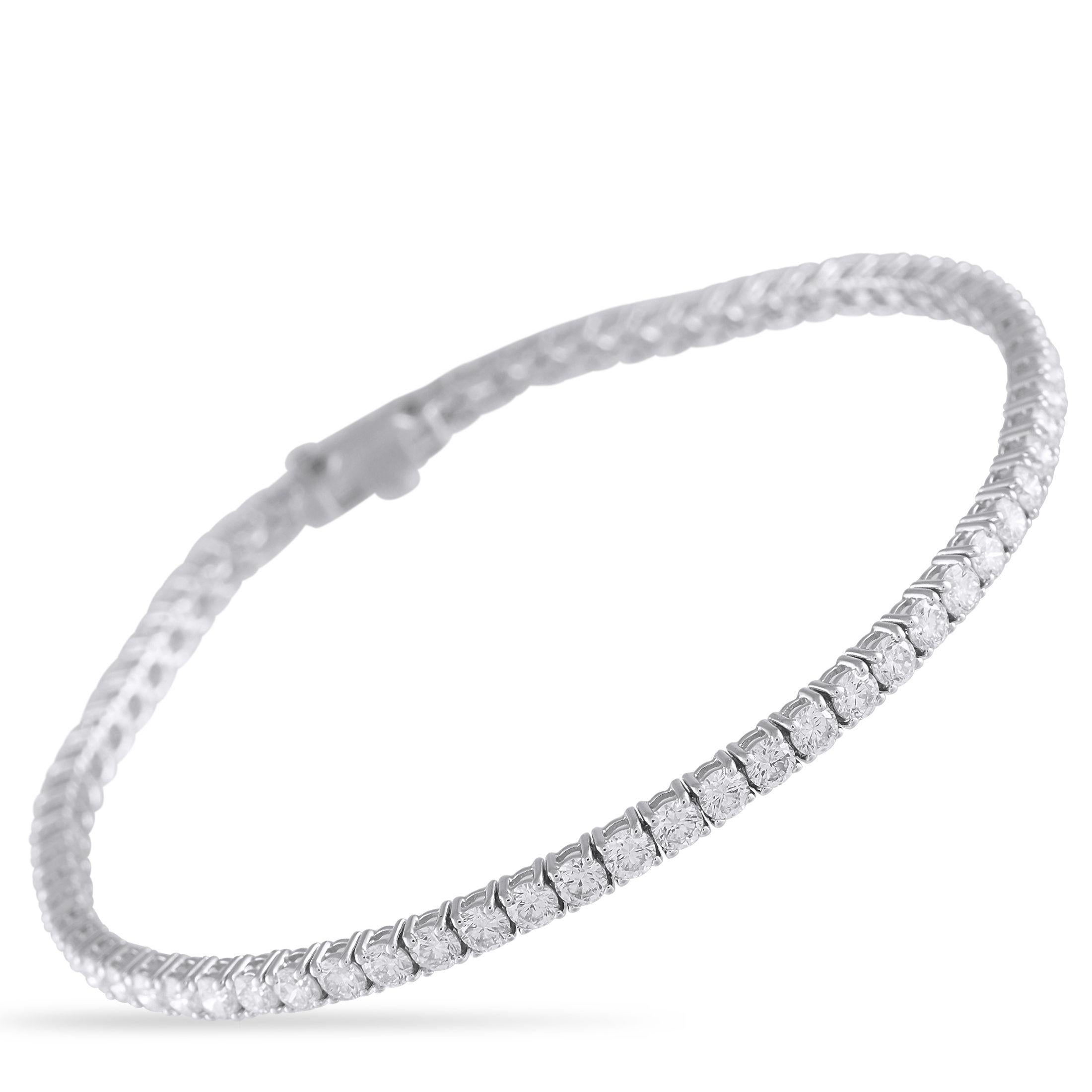 Pulsera Tenis Oro Blanco 14K 4.76ct Diamantes